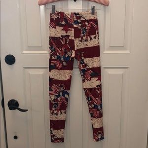 Lularoe tween leggings 4th of July uncle sam